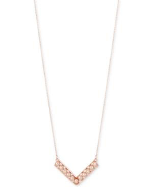 M. Haskell For Inc International Concepts Rose Gold-tone Pink Imitation Pearl V Pendant Necklace, Only At Macy's