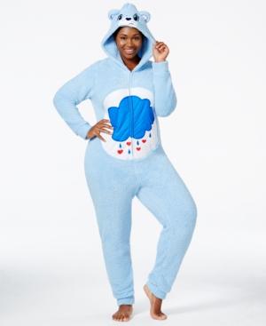 Care Bear Plus Size Fuzzy Hooded Jumpsuit