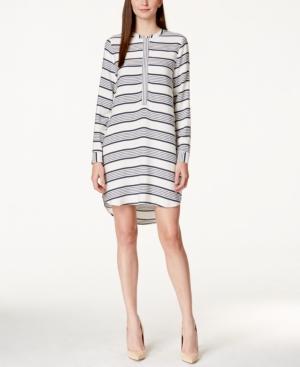 Two By Vince Camuto Striped Long-sleeve Shirtdress