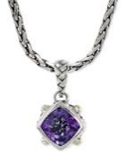 Effy Amethyst Pendant Necklace In Sterling Silver And 18k Yellow Gold (3-1/2 Ct. T.w.)