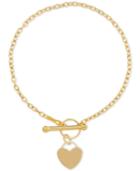Heart Charm Toggle Bracelet In 14k Gold