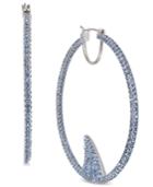 Kate Spade New York Silver-tone Pave Shark Hoop Earrings