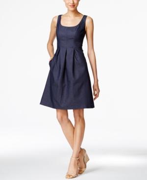 Nine West Denim Fit & Flare Dress