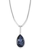 Kenneth Cole New York Silver-tone Blue Faceted Stone Pendant Necklace
