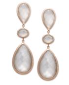 14k Rose Gold Earrings, 3-stone Crystal Quartz (26-1/3 Ct. T.w.) And Mother Of Pearl Accent Drop Earrings