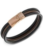 Emporio Armani Men's Leather Logo Bracelet Egs2216200