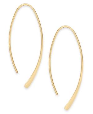 Essentials Medium Silver Plated Polished Wire Threader Earrings