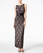 Calvin Klein V-back Lace Twist Column Gown