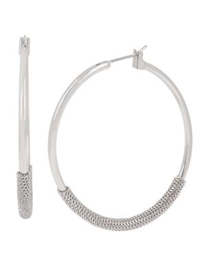 Bcbgeneration Silver Mesh Hoop Earrings