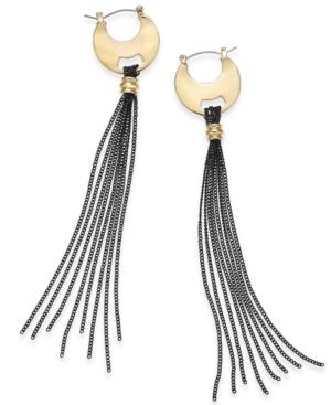 Thalia Sodi Gold-tone Hoop And Tassel Linear Earrings, Only At Macy's