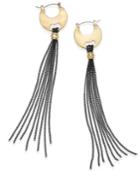 Thalia Sodi Gold-tone Hoop And Tassel Linear Earrings, Only At Macy's