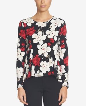 Cece Floral-print Peplum Top