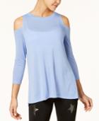 Calvin Klein Performance Split-back Cold-shoulder Top