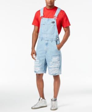 Lrg Men's Playboi Destroyed Denim Cotton Shortalls