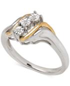 Diamond Accent Ring In 14k Gold And Sterling Silver