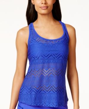 Go By Gossip Crochet Tankini Top With Racerback Bralette Women's Swimsuit