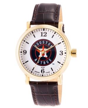 Gametime Mlb Houston Astros Men's Shiny Gold Vintage Alloy Watch