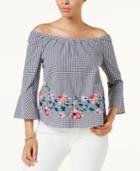 Bcx Juniors' Cotton Embroidered Off-the-shoulder Top