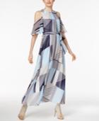 Calvin Klein Printed Off-the-shoulder Maxi Dress