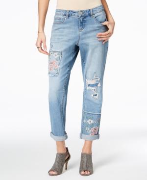 Style & Co Patched Boyfriend Jeans, Created For Macy's