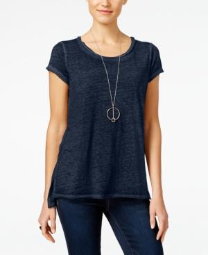 Inc International Concepts Petite High-low Burnout T-shirt, Only At Macy's