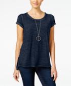 Inc International Concepts Petite High-low Burnout T-shirt, Only At Macy's