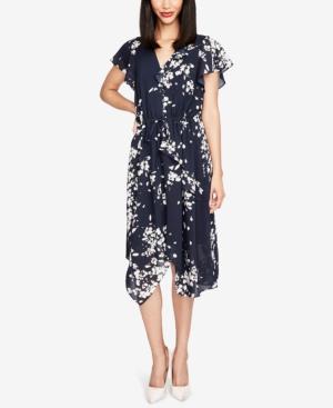 Rachel Rachel Roy Printed Ruffle-trimmed Asymmetrical-hem Dress, Created For Macy's