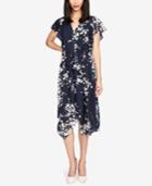 Rachel Rachel Roy Printed Ruffle-trimmed Asymmetrical-hem Dress, Created For Macy's