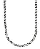 Men's Black Ion Plated Stainless Steel Necklace, 24 6mm Link Chain