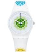 Swatch Unisex Swiss Exotic Charm White Silicone Printed Strap Watch 34mm Gw172