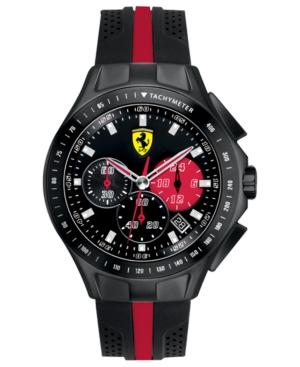 Scuderia Ferrari Watch, Men's Chronograph Race Day Black And Red Silicone Strap 44mm 830023