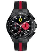 Scuderia Ferrari Watch, Men's Chronograph Race Day Black And Red Silicone Strap 44mm 830023