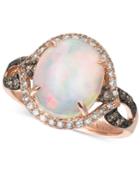 Le Vian Chocolatier Opal (2-1/3 Ct. T.w.), Chocolate Diamonds And Vanilla Diamonds (1/2 Ct. T.w.) Ring In 14k Rose Gold, Only At Macy's