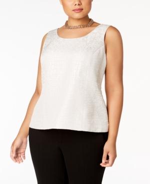 Kasper Plus Size Jacquard Shell