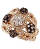 Espresso By Effy Brown (1/2 Ct. T.w.) And White Diamond (1/2 Ct. T.w.) Ornate Ring In 14k Gold