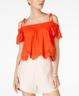 Astr Nadia Cold-shoulder Crop Top
