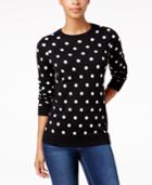 Charter Club Dot-print Sweater, Created For Macy's