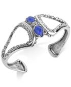 Carolyn Pollack Lapis Lazuli/rock Quartz Openwork Statement Cuff Bracelet (4-1/5 Ct. T.w.) In Sterling Silver