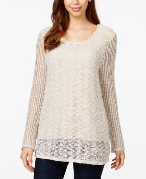 Style & Co. Roll Tab Lace Inset Top, Only At Macy's
