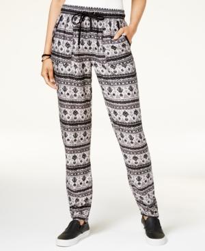 Rewash Juniors' Printed Tapered Soft Pants