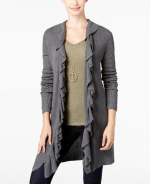 Inc International Concepts Ruffled Duster Cardigan, Only At Macy's
