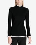 Calvin Klein Piped Mock Neck Sweater