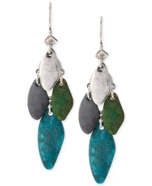 Robert Lee Morris Soho Silver-tone Patina Mixed Bead Chandelier Earrings