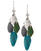 Robert Lee Morris Soho Silver-tone Patina Mixed Bead Chandelier Earrings