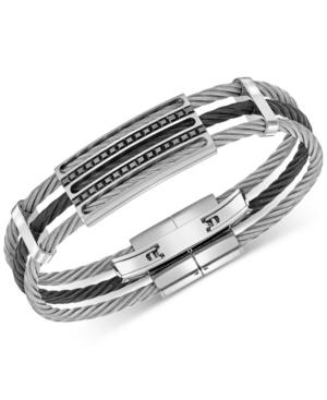 Swarovski Men's Two-tone Pvd Dark Crystal Bracelet