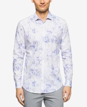 Calvin Klein Men's Long Sleeve Pixelated Square Print Shirt
