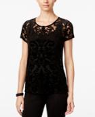 Inc International Concepts Burnout Short-sleeve Top, Only At Macy's