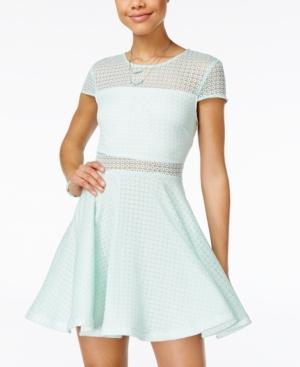 B Darlin Juniors' Illusion Fit & Flare Dress