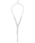 Touch Of Silver Silver-tone Chain Tassel Lariat Necklace