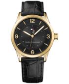 Tommy Hilfiger Men's Table Black Leather Strap Watch 42mm 1791331, Created For Macy's